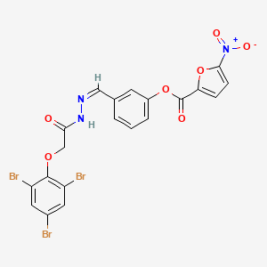 molecular formula C20H12Br3N3O7 B11552580 3-[(Z)-{2-[(2,4,6-tribromophenoxy)acetyl]hydrazinylidene}methyl]phenyl 5-nitrofuran-2-carboxylate 