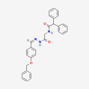 molecular formula C30H27N3O3 B11552666 N-({N'-[(Z)-[4-(Benzyloxy)phenyl]methylidene]hydrazinecarbonyl}methyl)-2,2-diphenylacetamide 