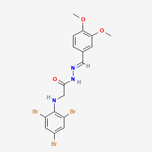 molecular formula C17H16Br3N3O3 B11552804 N'-[(E)-(3,4-Dimethoxyphenyl)methylidene]-2-[(2,4,6-tribromophenyl)amino]acetohydrazide 
