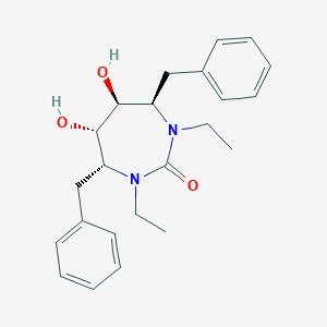 2H-1,3-Diazepin-2-one, 1,3-diethylhexahydro-5,6-dihydroxy-4,7-bis(phenylmethyl)-, (4R,5S,6S,7R)-
