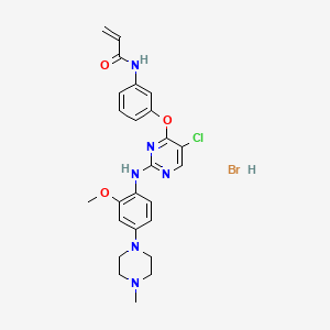 molecular formula C₂₅H₂₇ClN₆O₃ xHBr B1155565 N-[3-[5-chloro-2-[2-methoxy-4-(4-methylpiperazin-1-yl)anilino]pyrimidin-4-yl]oxyphenyl]prop-2-enamide;hydrobromide 