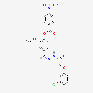 molecular formula C24H20ClN3O7 B11556436 4-[(Z)-{2-[(3-chlorophenoxy)acetyl]hydrazinylidene}methyl]-2-ethoxyphenyl 4-nitrobenzoate 