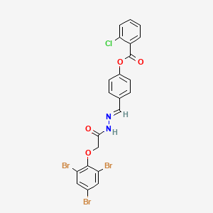 molecular formula C22H14Br3ClN2O4 B11556980 4-[(E)-{2-[(2,4,6-tribromophenoxy)acetyl]hydrazinylidene}methyl]phenyl 2-chlorobenzoate 