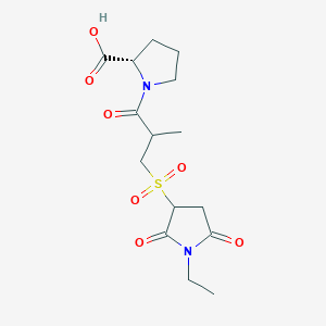 molecular formula C15H22N2O7S B011557 Captopril N-ethylmaleimide sulfone CAS No. 109350-28-9