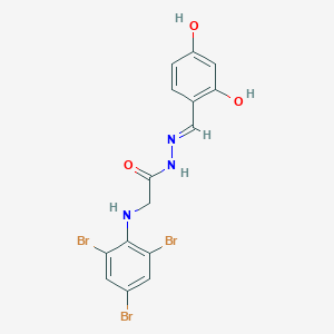 molecular formula C15H12Br3N3O3 B11557009 N'-[(E)-(2,4-Dihydroxyphenyl)methylidene]-2-[(2,4,6-tribromophenyl)amino]acetohydrazide 