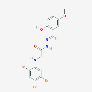molecular formula C16H14Br3N3O3 B11557231 N'-[(E)-(2-Hydroxy-5-methoxyphenyl)methylidene]-2-[(2,4,5-tribromophenyl)amino]acetohydrazide 