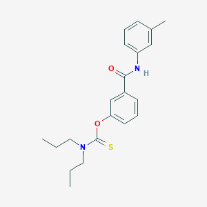 molecular formula C21H26N2O2S B11557554 Dipropylthiocarbamic acid, o-(3-m-tolylcarbamoylphenyl) ester 