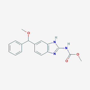 molecular formula C17H16N3O3- B115595 Methyl-(5-methoxybenzyl-1H-benzimidazol-2-yl)carbamate CAS No. 149756-98-9