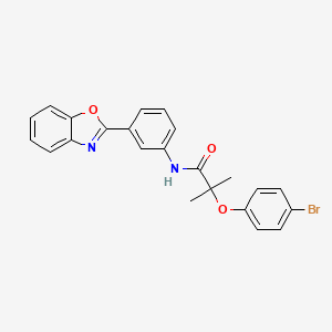 molecular formula C23H19BrN2O3 B11559846 N-[3-(1,3-benzoxazol-2-yl)phenyl]-2-(4-bromophenoxy)-2-methylpropanamide 