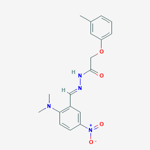 molecular formula C18H20N4O4 B11559914 N'-[(E)-[2-(Dimethylamino)-5-nitrophenyl]methylidene]-2-(3-methylphenoxy)acetohydrazide 