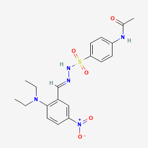 molecular formula C19H23N5O5S B11560136 N-(4-{N'-[(E)-[2-(Diethylamino)-5-nitrophenyl]methylidene]hydrazinesulfonyl}phenyl)acetamide 