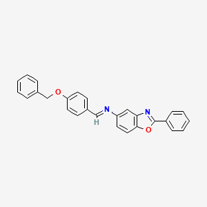 molecular formula C27H20N2O2 B11560323 N-{(E)-[4-(benzyloxy)phenyl]methylidene}-2-phenyl-1,3-benzoxazol-5-amine 