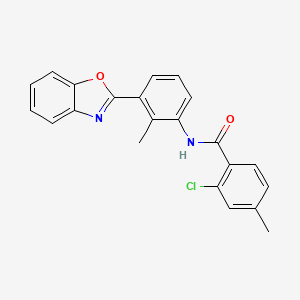 molecular formula C22H17ClN2O2 B11560405 N-[3-(1,3-benzoxazol-2-yl)-2-methylphenyl]-2-chloro-4-methylbenzamide 