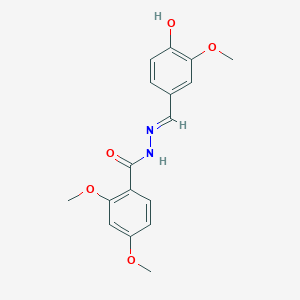 molecular formula C17H18N2O5 B11560429 N'-[(E)-(4-hydroxy-3-methoxyphenyl)methylidene]-2,4-dimethoxybenzohydrazide 
