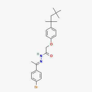 molecular formula C24H31BrN2O2 B11560974 N'-[(1E)-1-(4-bromophenyl)ethylidene]-2-[4-(2,4,4-trimethylpentan-2-yl)phenoxy]acetohydrazide 