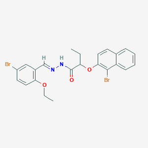 molecular formula C23H22Br2N2O3 B11560984 N'-[(E)-(5-bromo-2-ethoxyphenyl)methylidene]-2-[(1-bromonaphthalen-2-yl)oxy]butanehydrazide 