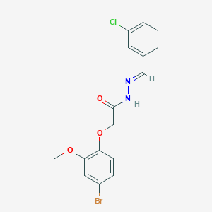 molecular formula C16H14BrClN2O3 B11561106 2-(4-bromo-2-methoxyphenoxy)-N'-[(E)-(3-chlorophenyl)methylidene]acetohydrazide 