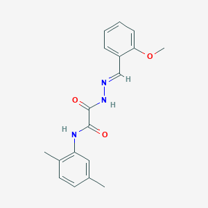 molecular formula C18H19N3O3 B11561195 N-(2,5-dimethylphenyl)-2-[(2E)-2-(2-methoxybenzylidene)hydrazinyl]-2-oxoacetamide 