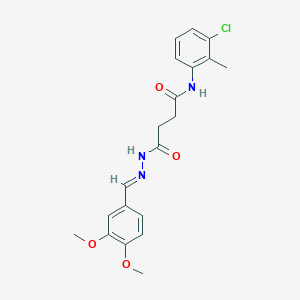 molecular formula C20H22ClN3O4 B11561350 N-(3-chloro-2-methylphenyl)-4-[(2E)-2-(3,4-dimethoxybenzylidene)hydrazinyl]-4-oxobutanamide 