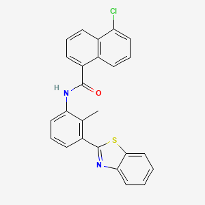 molecular formula C25H17ClN2OS B11561806 N-[3-(1,3-benzothiazol-2-yl)-2-methylphenyl]-5-chloronaphthalene-1-carboxamide 