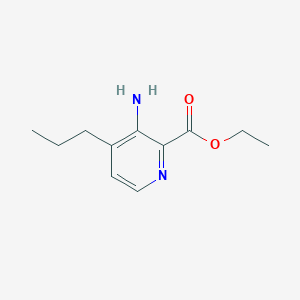 molecular formula C11H16N2O2 B115625 Ethyl 3-amino-4-propylpyridine-2-carboxylate CAS No. 155879-83-7