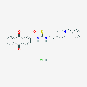 2-Anthracenecarboxamide, 9,10-dihydro-19,10-dioxo-N-(((2-(1-(phenylmethyl)-4-piperidinyl)ethyl)amino)thioxomethyl)-, monohydrochloride