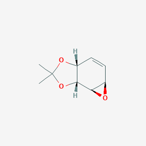 molecular formula C9H12O3 B115639 (3Ar,5aR,6aR,6bR)-2,2-dimethyl-3a,5a,6a,6b-tetrahydrooxireno[2,3-g][1,3]benzodioxole CAS No. 145107-27-3