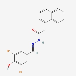 molecular formula C19H14Br2N2O2 B11564273 N'-[(E)-(3,5-dibromo-4-hydroxyphenyl)methylidene]-2-(naphthalen-1-yl)acetohydrazide 