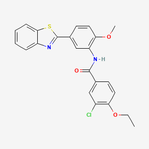 molecular formula C23H19ClN2O3S B11565017 N-[5-(1,3-benzothiazol-2-yl)-2-methoxyphenyl]-3-chloro-4-ethoxybenzamide 