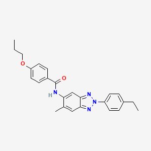 molecular formula C25H26N4O2 B11565222 N-[2-(4-ethylphenyl)-6-methyl-2H-benzotriazol-5-yl]-4-propoxybenzamide 