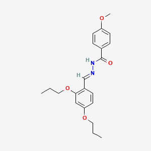 molecular formula C21H26N2O4 B11565348 N'-[(E)-(2,4-dipropoxyphenyl)methylidene]-4-methoxybenzohydrazide 