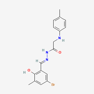 molecular formula C17H18BrN3O2 B11565403 N'-[(E)-(5-Bromo-2-hydroxy-3-methylphenyl)methylidene]-2-[(4-methylphenyl)amino]acetohydrazide 