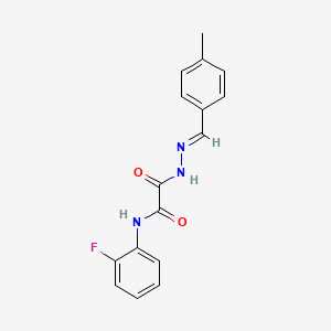 molecular formula C16H14FN3O2 B11565597 N-(2-fluorophenyl)-2-[(2E)-2-(4-methylbenzylidene)hydrazinyl]-2-oxoacetamide 