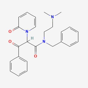 molecular formula C25H27N3O3 B11565612 N-benzyl-N-[2-(dimethylamino)ethyl]-3-oxo-2-(2-oxopyridin-1(2H)-yl)-3-phenylpropanamide 