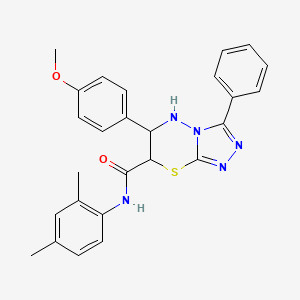 molecular formula C26H25N5O2S B11565749 N-(2,4-dimethylphenyl)-6-(4-methoxyphenyl)-3-phenyl-6,7-dihydro-5H-[1,2,4]triazolo[3,4-b][1,3,4]thiadiazine-7-carboxamide 