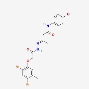 molecular formula C20H21Br2N3O4 B11565866 (3E)-3-{2-[(2,4-dibromo-5-methylphenoxy)acetyl]hydrazinylidene}-N-(4-methoxyphenyl)butanamide 