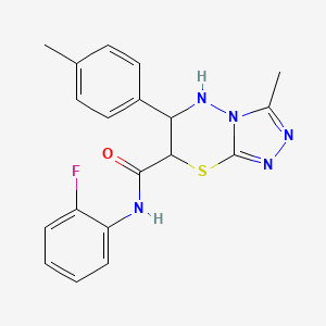 molecular formula C19H18FN5OS B11565936 N-(2-fluorophenyl)-3-methyl-6-(4-methylphenyl)-6,7-dihydro-5H-[1,2,4]triazolo[3,4-b][1,3,4]thiadiazine-7-carboxamide 