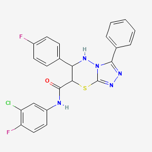 molecular formula C23H16ClF2N5OS B11565951 N-(3-chloro-4-fluorophenyl)-6-(4-fluorophenyl)-3-phenyl-6,7-dihydro-5H-[1,2,4]triazolo[3,4-b][1,3,4]thiadiazine-7-carboxamide 