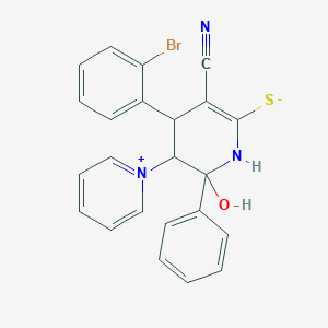 molecular formula C23H18BrN3OS B11566063 4-(2-Bromophenyl)-3-cyano-6-hydroxy-6-phenyl-5-(pyridinium-1-yl)-1,4,5,6-tetrahydropyridine-2-thiolate 