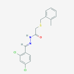 molecular formula C17H16Cl2N2OS B11566246 N'-[(E)-(2,4-dichlorophenyl)methylidene]-2-[(2-methylbenzyl)sulfanyl]acetohydrazide 