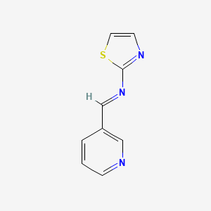 molecular formula C9H7N3S B11566285 N-[(E)-pyridin-3-ylmethylidene]-1,3-thiazol-2-amine 