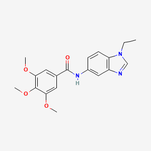 molecular formula C19H21N3O4 B11566293 N-(1-ethyl-1H-benzimidazol-5-yl)-3,4,5-trimethoxybenzamide 