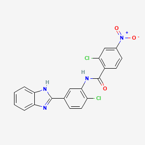 molecular formula C20H12Cl2N4O3 B11566532 N-[5-(1H-benzimidazol-2-yl)-2-chlorophenyl]-2-chloro-4-nitrobenzamide 