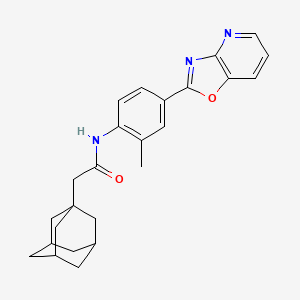 molecular formula C25H27N3O2 B11566731 Tricyclo[3.3.1.1(3,7)]decane-1-acetamide, N-(2-methyl-4-oxazolo[4,5-b]pyridin-2-ylphenyl)- 