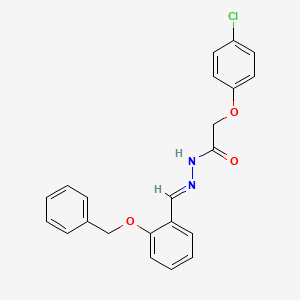 molecular formula C22H19ClN2O3 B11566772 N'-{(E)-[2-(benzyloxy)phenyl]methylidene}-2-(4-chlorophenoxy)acetohydrazide 