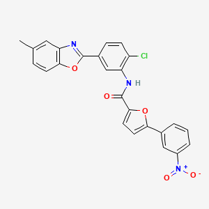 molecular formula C25H16ClN3O5 B11566811 N-[2-chloro-5-(5-methyl-1,3-benzoxazol-2-yl)phenyl]-5-(3-nitrophenyl)furan-2-carboxamide 
