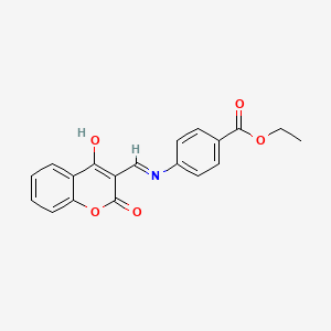 molecular formula C19H15NO5 B11566823 ethyl 4-{[(Z)-(2,4-dioxo-2H-chromen-3(4H)-ylidene)methyl]amino}benzoate 