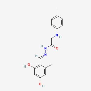 molecular formula C17H19N3O3 B11566862 N'-[(E)-(2,4-dihydroxy-6-methylphenyl)methylidene]-2-[(4-methylphenyl)amino]acetohydrazide (non-preferred name) 