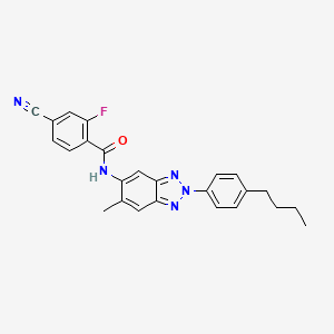 molecular formula C25H22FN5O B11566979 N-[2-(4-butylphenyl)-6-methyl-2H-benzotriazol-5-yl]-4-cyano-2-fluorobenzamide 
