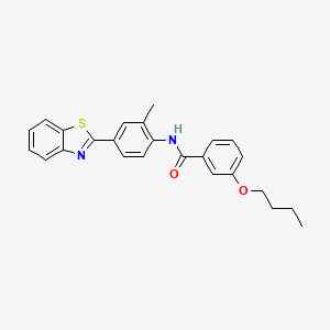 molecular formula C25H24N2O2S B11567029 N-[4-(1,3-benzothiazol-2-yl)-2-methylphenyl]-3-butoxybenzamide 